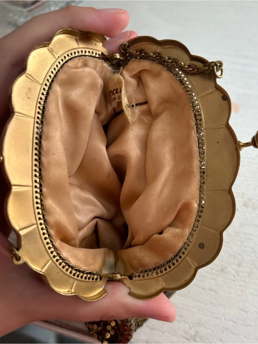 Gold Sequin Evening Clutch Purse